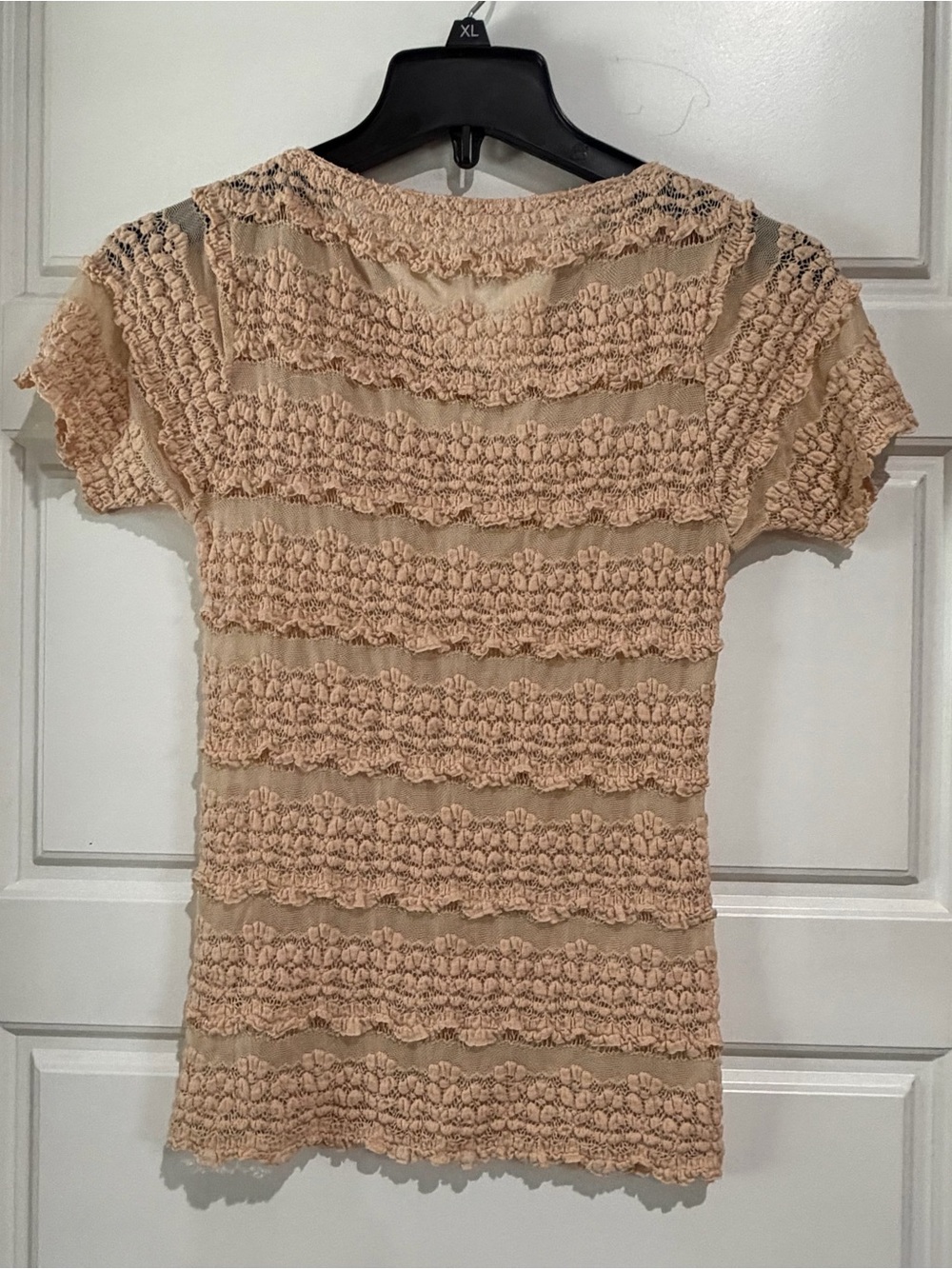 FP Movement by Free People Pale Blush Lace Short Sleeve Tee Top - Picture 5 of 6